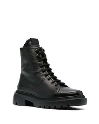 schwarze Lederarbeitsstiefel von Bally