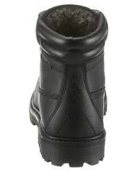 schwarze Lederarbeitsstiefel von Wrangler