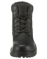 schwarze Lederarbeitsstiefel von Wrangler