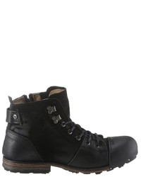 schwarze Lederarbeitsstiefel von Yellow Cab