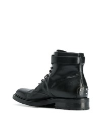 schwarze Lederformelle stiefel von Saint Laurent