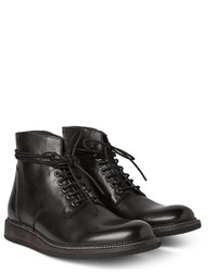 schwarze Lederformelle stiefel von Rick Owens