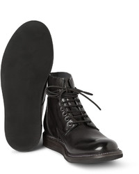 schwarze Lederformelle stiefel von Rick Owens