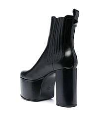 schwarze Lederfreizeitstiefel von Valentino Garavani