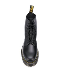 schwarze Lederfreizeitstiefel von Dr. Martens