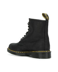 schwarze Lederfreizeitstiefel von Dr. Martens