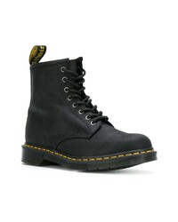 schwarze Lederfreizeitstiefel von Dr. Martens