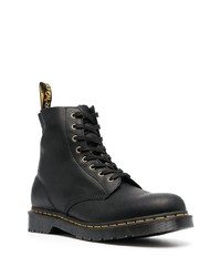 schwarze Lederfreizeitstiefel von Dr. Martens