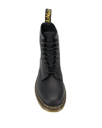 schwarze Lederfreizeitstiefel von Dr. Martens