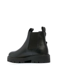 schwarze Lederfreizeitstiefel von Tommy Jeans