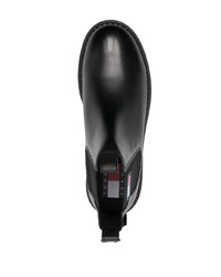 schwarze Lederfreizeitstiefel von Tommy Jeans