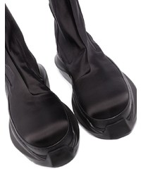 schwarze Lederfreizeitstiefel von Rick Owens DRKSHDW