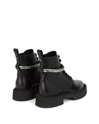 schwarze Lederfreizeitstiefel von Giuseppe Zanotti