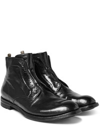 schwarze Lederfreizeitstiefel von Officine Creative