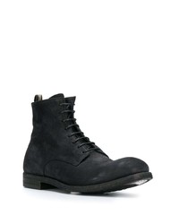 schwarze Lederfreizeitstiefel von Officine Creative