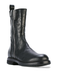 schwarze Lederfreizeitstiefel von Rick Owens