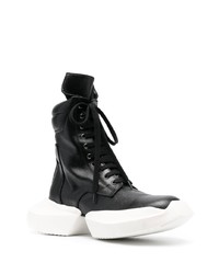 schwarze Lederfreizeitstiefel von Rick Owens DRKSHDW