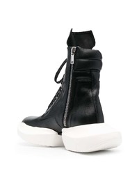 schwarze Lederfreizeitstiefel von Rick Owens DRKSHDW