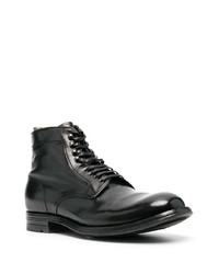 schwarze Lederfreizeitstiefel von Officine Creative