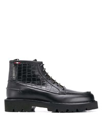 schwarze Lederfreizeitstiefel von Bally