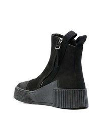 schwarze Lederfreizeitstiefel von Boris Bidjan Saberi