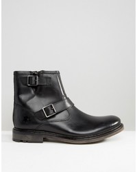 schwarze Lederfreizeitstiefel von Base London