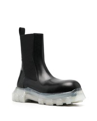 schwarze Lederfreizeitstiefel von Rick Owens