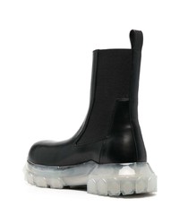 schwarze Lederfreizeitstiefel von Rick Owens