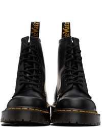 schwarze Lederfreizeitstiefel von Dr. Martens