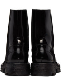 schwarze Lederfreizeitstiefel von Diesel