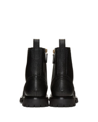 schwarze Lederfreizeitstiefel von Gucci