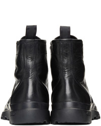 schwarze Lederfreizeitstiefel von Officine Creative