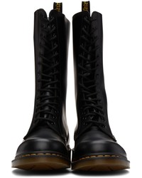 schwarze Lederfreizeitstiefel von Dr. Martens