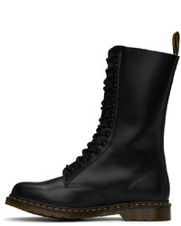 schwarze Lederfreizeitstiefel von Dr. Martens