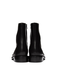 schwarze Lederfreizeitstiefel von Balenciaga