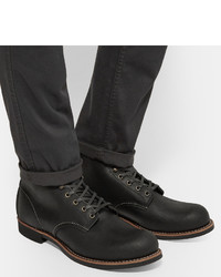 schwarze Lederfreizeitstiefel von Red Wing Shoes