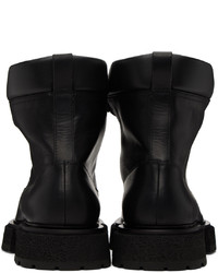 schwarze Lederfreizeitstiefel von Giorgio Armani