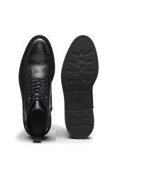 schwarze Lederfreizeitstiefel von BOSS