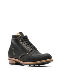 schwarze Lederfreizeitstiefel von VISVIM