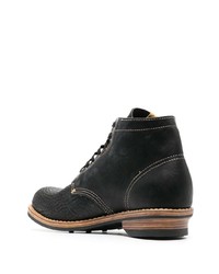 schwarze Lederfreizeitstiefel von VISVIM