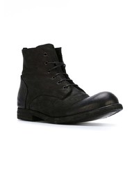 schwarze Lederfreizeitstiefel von Officine Creative