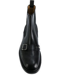 schwarze Lederfreizeitstiefel von Alexander McQueen