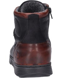 schwarze Lederfreizeitstiefel von Bullboxer