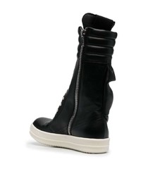 schwarze Lederfreizeitstiefel von Rick Owens