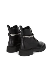 schwarze Lederfreizeitstiefel von Giuseppe Zanotti