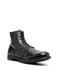 schwarze Lederfreizeitstiefel von Officine Creative