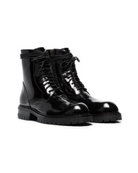 schwarze Lederfreizeitstiefel von Ann Demeulemeester