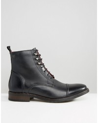 schwarze Lederfreizeitstiefel von Base London