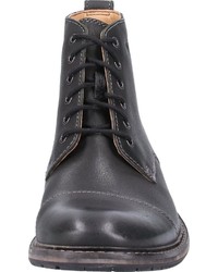 schwarze Lederfreizeitstiefel von Clarks