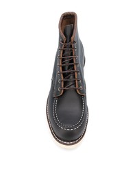 schwarze Lederfreizeitstiefel von Red Wing Shoes